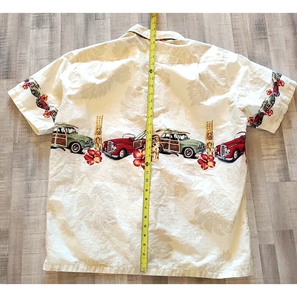 Bishop St Apparel Vintage Mens Hawaiian Shirt XL Tropical Custom Vintage Cars - Picture 3 of 8